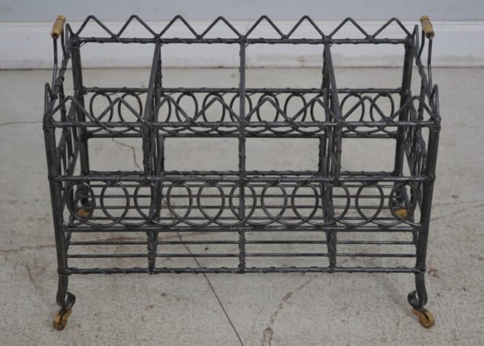 maitland smith iron and brass magazine rack 1849