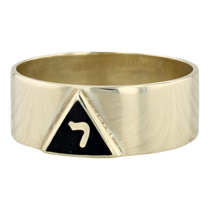 masonic 14th degree yod ring 14k yellow gold size 1075 scottish rite band 3097