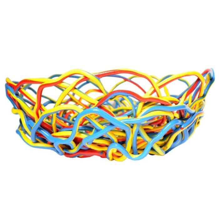 matt red blue and yellow all frutti ii basket by gaetano pesce for fish design 1