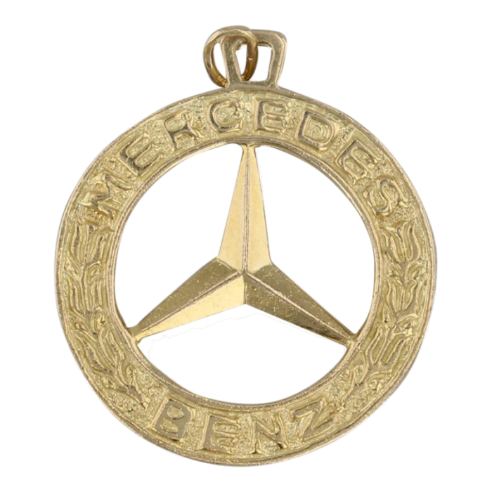 mercedes benz emblem logo pendant 18k yellow gold keepsake 1511