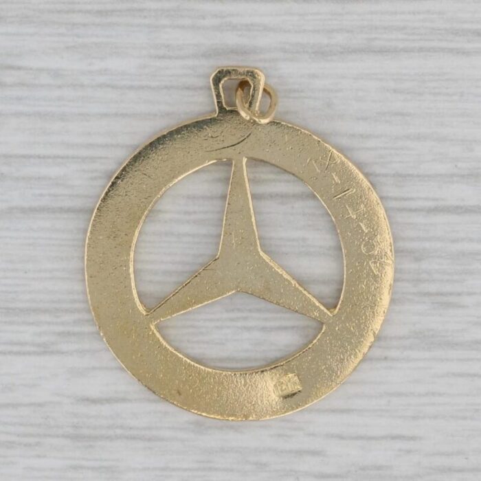 mercedes benz emblem logo pendant 18k yellow gold keepsake 5837