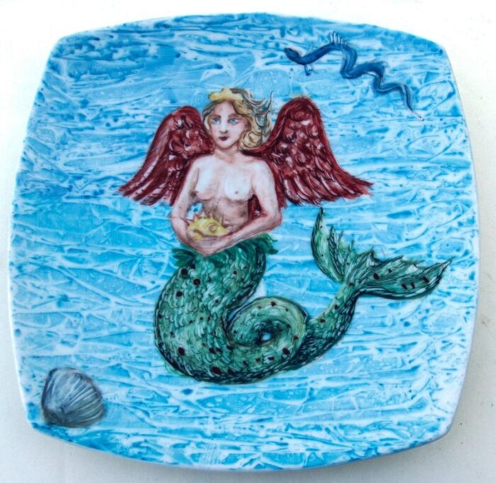 mermaid dessert plates by lithian ricci set of 2 1