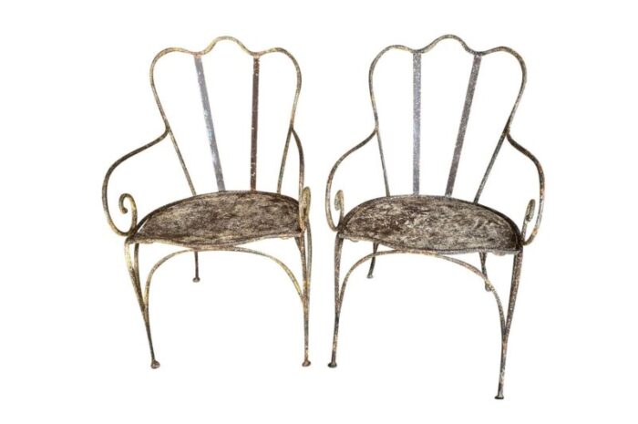 mid 19th century french garden chairs set of 2 2392