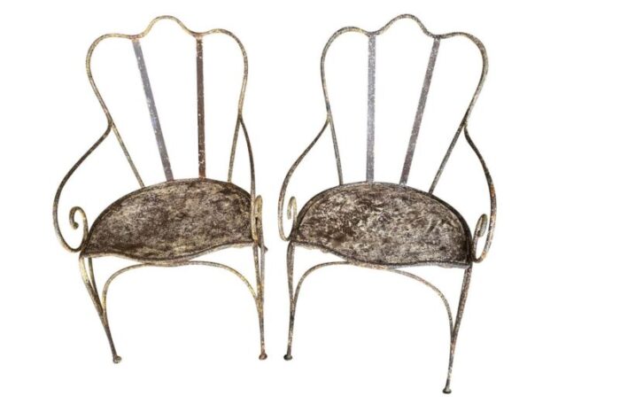 mid 19th century french garden chairs set of 2 3582