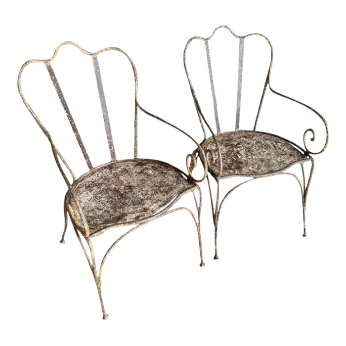 mid 19th century french garden chairs set of 2 9607