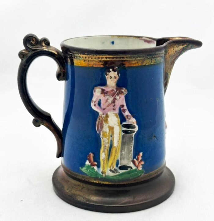 mid 19th century queen victoria prince albert marriage jug copper lustre 4768