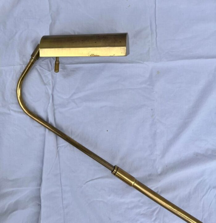 mid 20th century brass pharmacy floor lamp by frederick cooper 3793