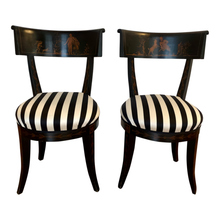 mid 20th century pair of vintage klismos chairs 3307