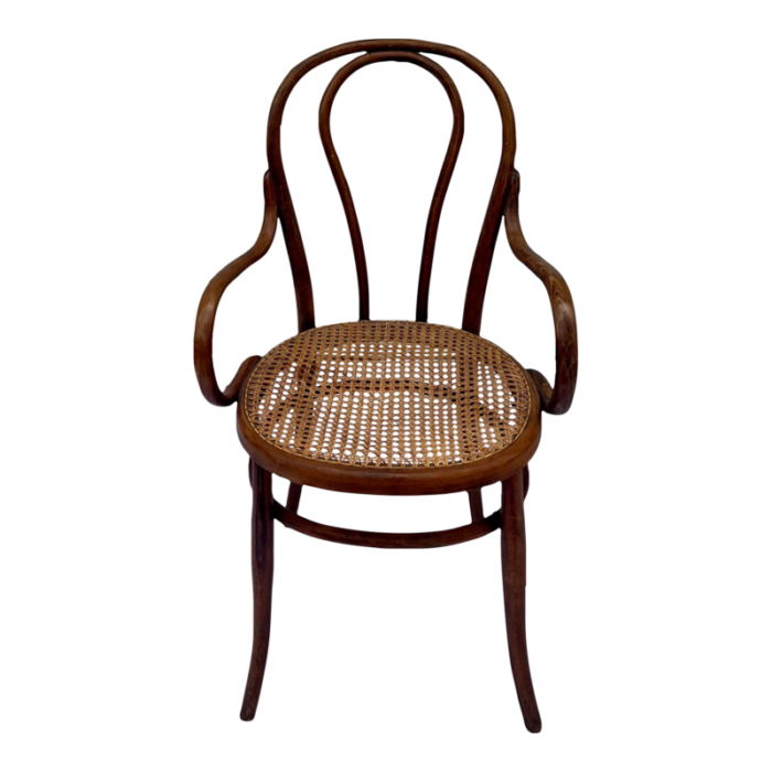 mid 20th century thonet style bentwood cane seat armchair 6507