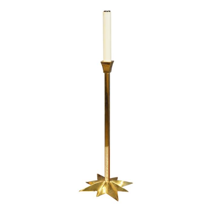 mid 20th century yule paige lacquered brass north star candlestick buffet table lamp 5969