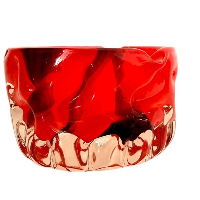 mid century ashtray in red murano 1