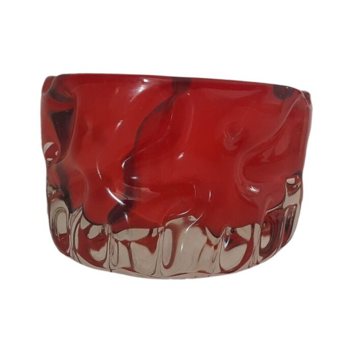 mid century ashtray in red murano 5