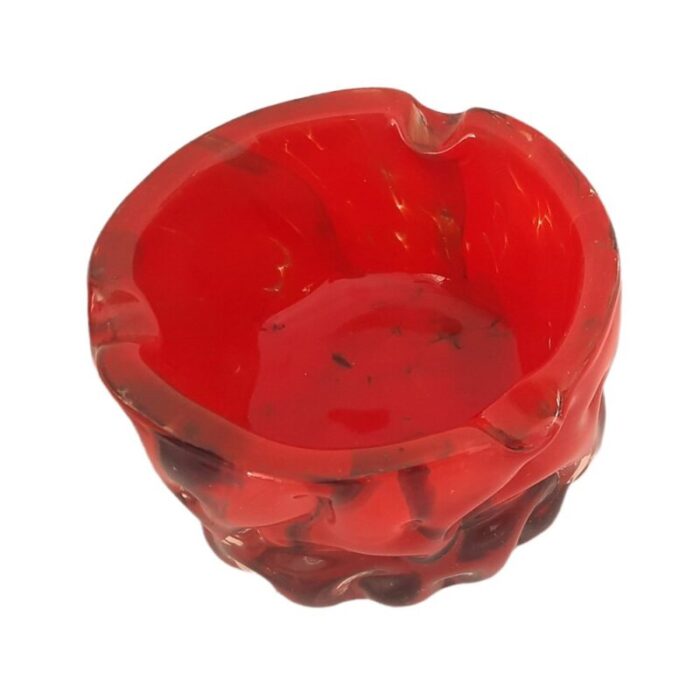 mid century ashtray in red murano 6