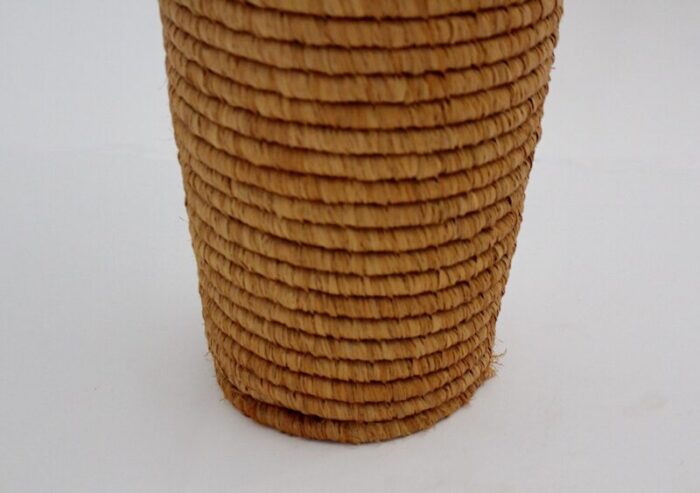 mid century brass raffia basket vienna 1950s 2