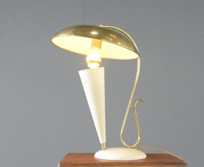 mid century brass table lamp 1950s 0982