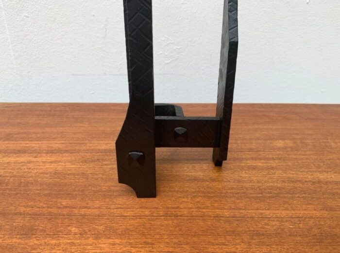 mid century brutalist wrought iron candleholder 1960s 10