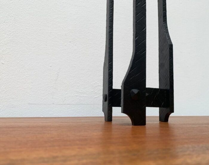 mid century brutalist wrought iron candleholder 1960s 2