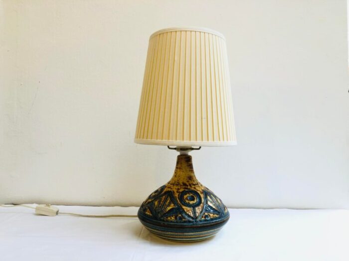 mid century danish ceramic table lamp by arne finne nielsen for sholm ceramic 1960s 9316