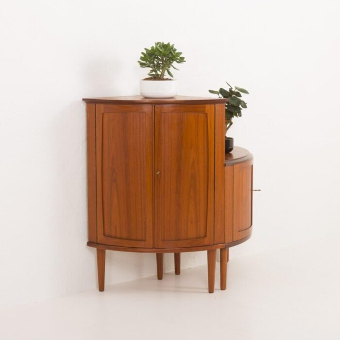 mid century danish teak corner cabinet by gudme mobelfabrik 1960s 1444