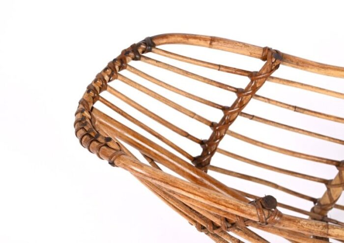 mid century french riviera bamboo rattan magazine rack italy 1960s 10