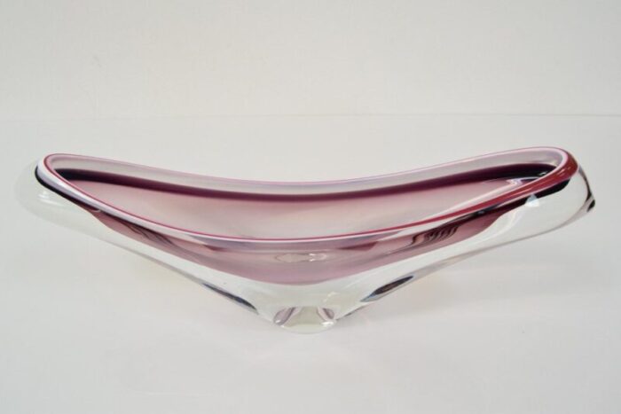 mid century glass bowl by josef hospodka for chribska 1960s 10