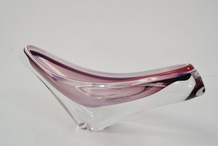 mid century glass bowl by josef hospodka for chribska 1960s 11