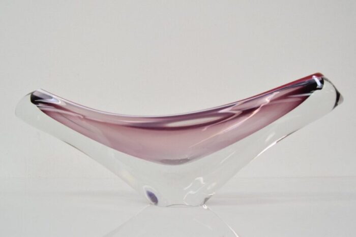 mid century glass bowl by josef hospodka for chribska 1960s 2