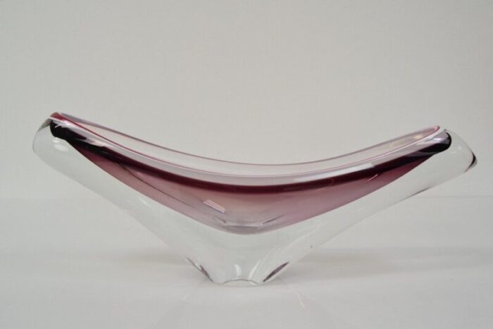 mid century glass bowl by josef hospodka for chribska 1960s 4