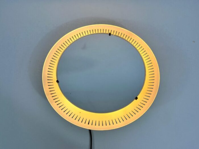 mid century metal illuminated mirror by hillebrand germany 1950s 10