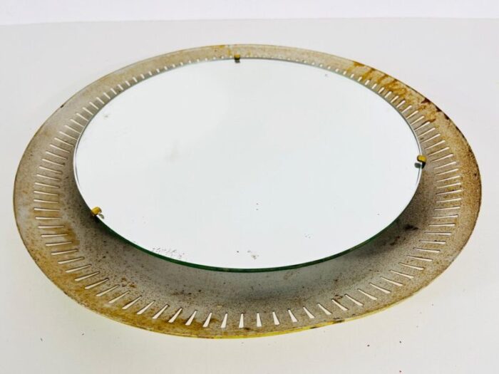 mid century metal illuminated mirror by hillebrand germany 1950s 9