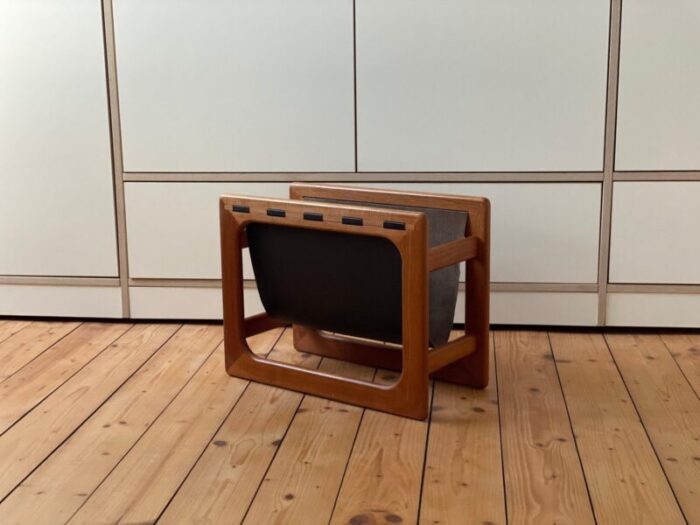 mid century modern danish teak magazine rack from salin mobler 1