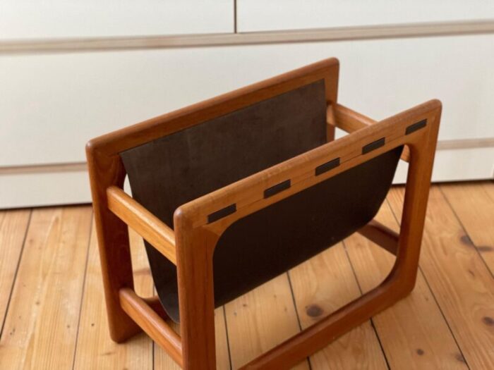 mid century modern danish teak magazine rack from salin mobler 2