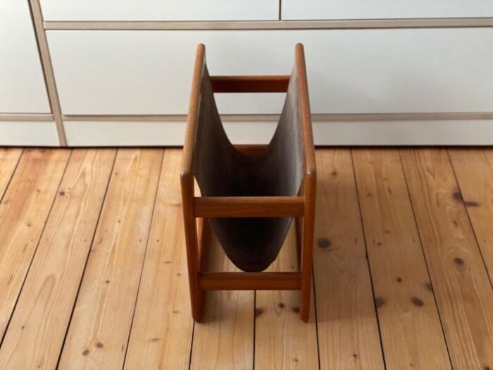 mid century modern danish teak magazine rack from salin mobler 7