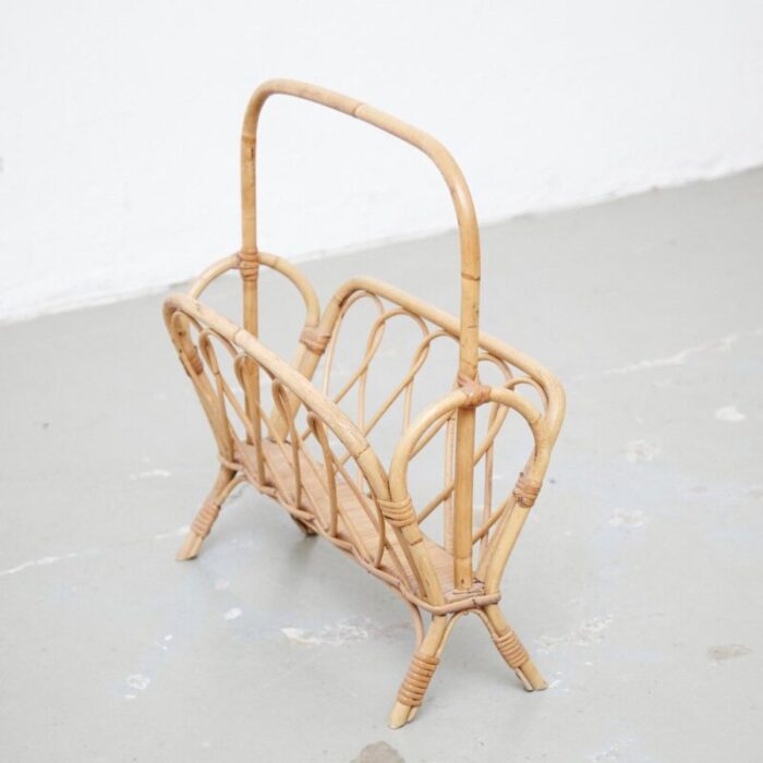 mid century modern french riviera bamboo magazine rack 1960 4