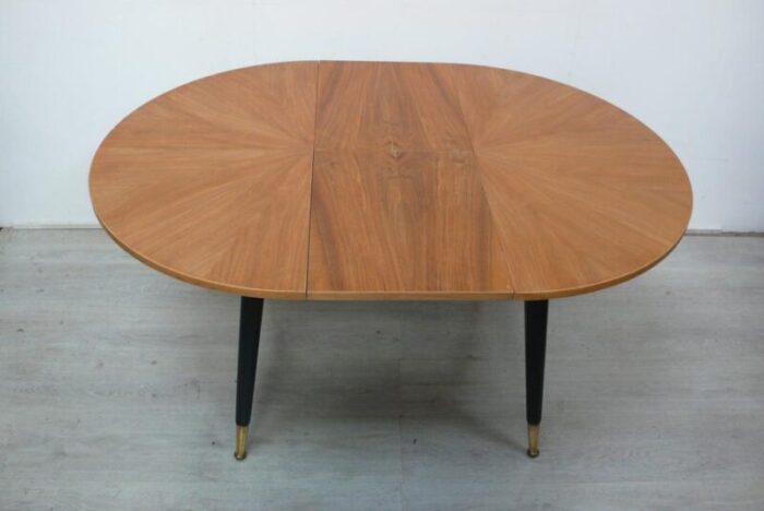 mid century modern german round extendable coffee table and dining table round 1950s 1181