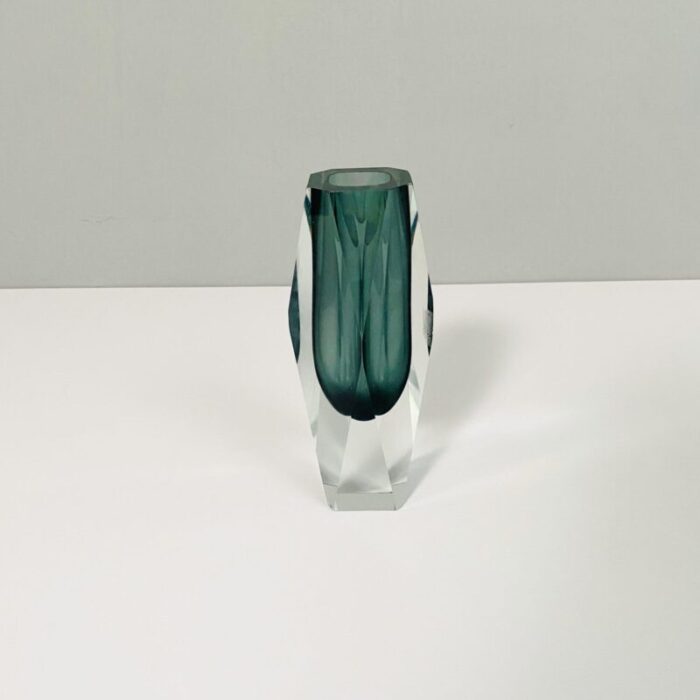 mid century modern italian gray murano glass vase 1970s 4