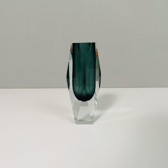 mid century modern italian gray murano glass vase 1970s 5