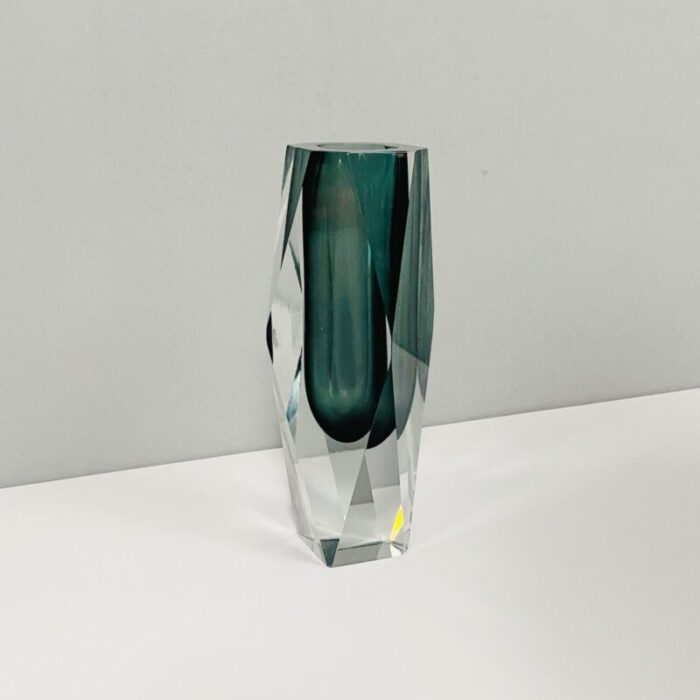 mid century modern italian gray murano glass vase 1970s 7