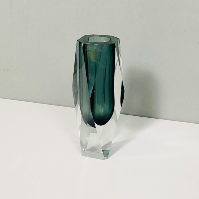 mid century modern italian gray murano glass vase 1970s 8