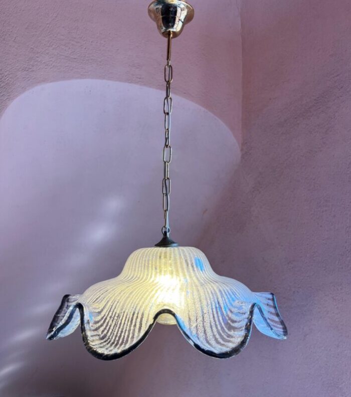 mid century modern murano glass pendant light attributed to maestri muranesi 1970s 8224