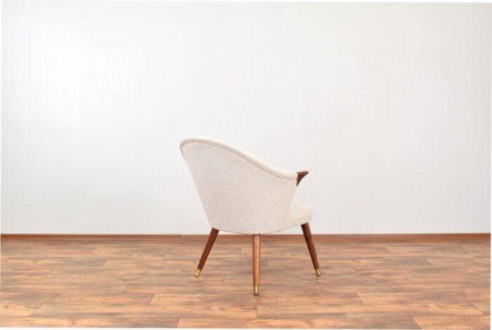 mid century norwegian teak and boucle armchair 1960s 0399