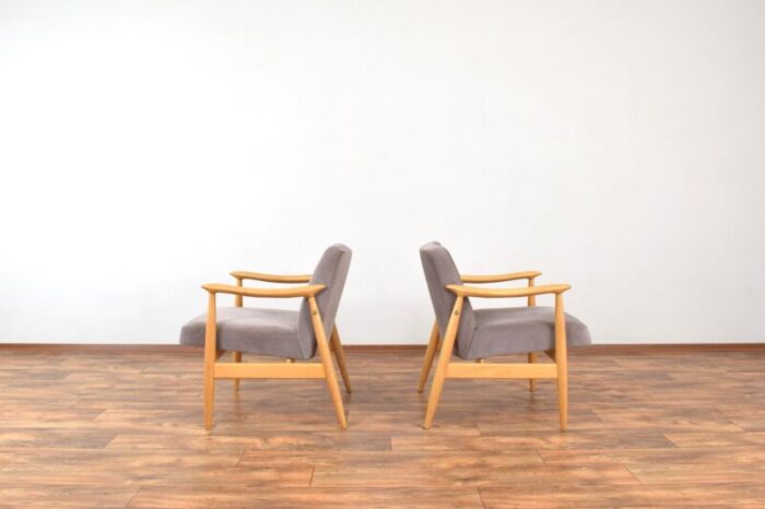 mid century polish armchairs by j kedziorek 1960s set of 2 5296