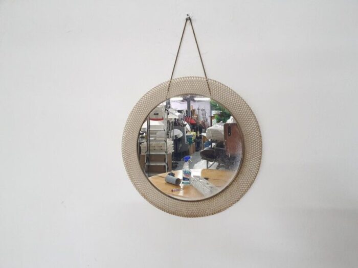 mid century round metal mirror france 1960s 1