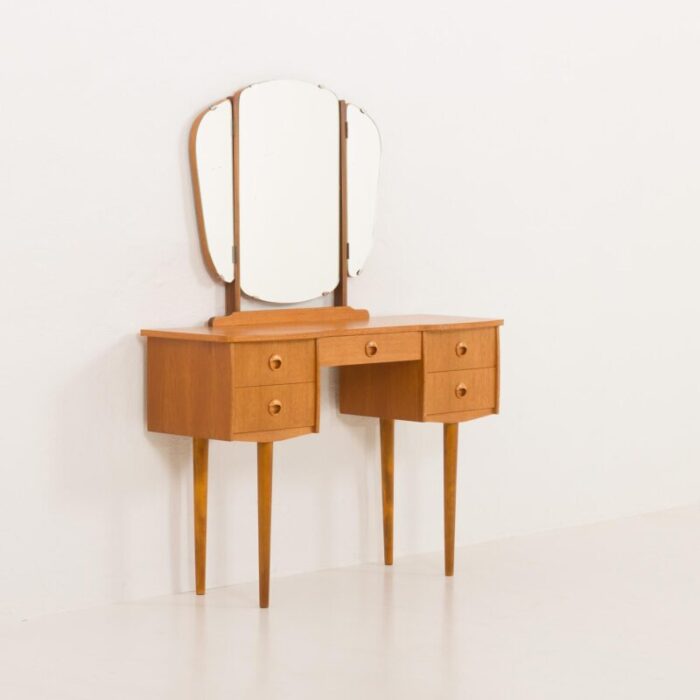 mid century scandinavian dressing table with adjustable mirrors norway 1970s 8230