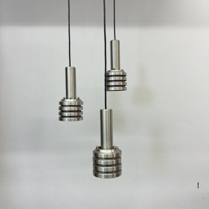 mid century space age hanging lamp in aluminium 1970s 3147