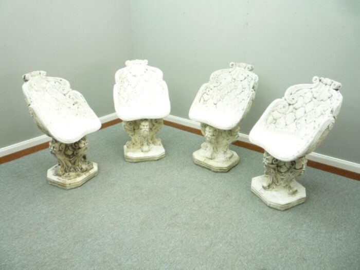 mid century stone garden armchairs 1960s set of 4 6416