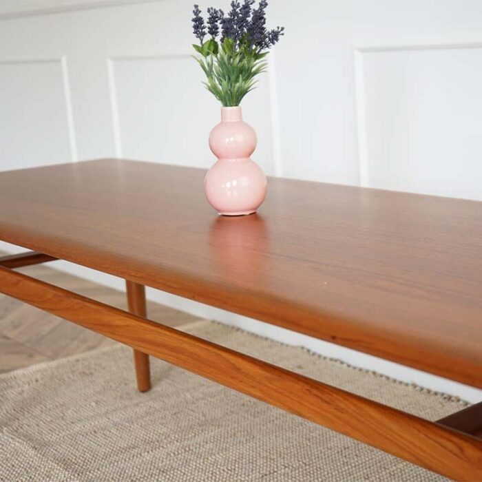 mid century teak coffee table by kurt stervig for jason mbler 1960s 7583