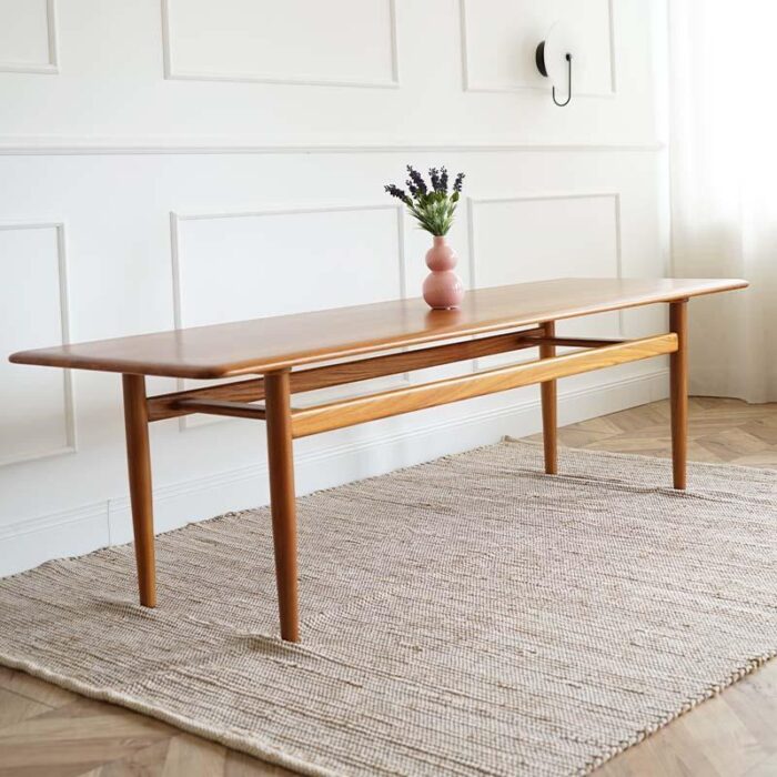 mid century teak coffee table by kurt stervig for jason mbler 1960s 8120