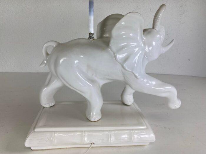 mid century vintage oversized blanc de chin italian elephant lamp 1004