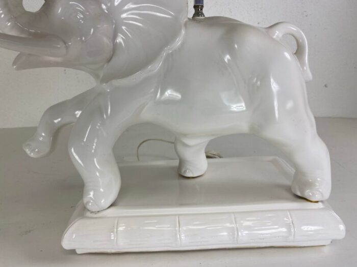 mid century vintage oversized blanc de chin italian elephant lamp 1475